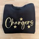  Personalized Gold Font Crewneck Sweatshirt, Personalized School Name Crewneck, Game Day Stars Sweater with Stars, Custom Sports Fan Gift