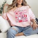  Tis The Season Christmas Stamps Sweatshirt, Holiday Postcard Stamps Crewneck, Cozy Winter Pullover, Vintage Christmas Sweater, Festive Holiday Outfit