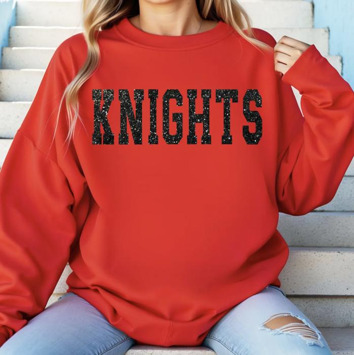 Custom Glitter Text Sweatshirt, Personalized Team or School Spirit Sweatshirt for Women, Game Day Crewneck, Custom Name Sparkle Pullover