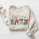  Christmas Peppermint Lattes Sweatshirt, Festive Holiday Graphic Sweatshirt for Women, Cute Coffee Lover Christmas, Cozy Winter Outfit
