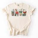  Christmas Peppermint Lattes Women's Graphic Tee, Cute Holiday Graphic Tee for Women, Cozy Festive Christmas Shirt