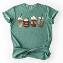  Neutral Christmas Lattes, Holiday Comfort Colors Tee, Cute Holiday Graphic Tee for Women, Cozy Festive Christmas Shirt