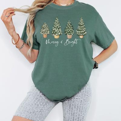 Merry and Bright Christmas Shirt Comfort Colors, Cute Holiday Graphic Tee, Festive Christian Christmas T-Shirt, Cozy Winter Top