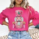  Pink Nutcracker Christmas Sweatshirt, Holiday Graphic Sweatshirt for Women, Festive Ballet Nutcracker Sweater, Cute Cozy Christmas Crewneck