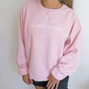  Embroidered Love Like Jesus Christian Sweatshirt for Women, Pink and Grey Crewneck Faith-Based Pullover, Inspirational Bible Verse Gift, Cute Jesus Lover Apparel