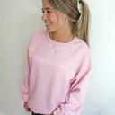  Embroidered Love Like Jesus Christian Sweatshirt for Women, Pink and Grey Crewneck Faith-Based Pullover, Inspirational Bible Verse Gift, Cute Jesus Lover Apparel