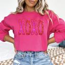  XOXO Glitter Sequin Printed Valentine's Sweatshirt, Valentine's Day Graphic Crewneck, Sparkle Sequin Style, Hot Pink Sweatshirt, Valentine Gift