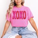  XOXO Faux Sequin Glitter Shirt, Valentine's Day Graphic Tee, Sparkle Sequin Style, Valentine Gift
