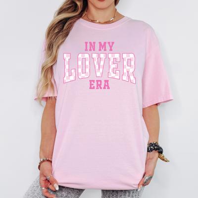 In My Lover Era Shirt, Valentine's Day Graphic Tee, Varsity Style T-Shirt, Pink Graphic Tee, Galentine's Gift