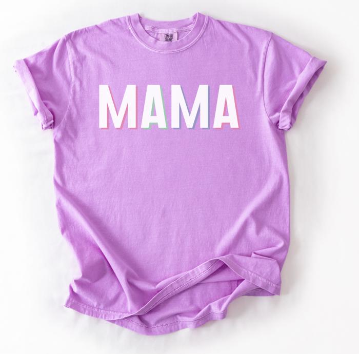 Mama Comfort Colors T-Shirt, Spring Colors Mom Shirt, Mother's Day Gift, Trendy Mom Tee for Women, Colorful Mama Shirt