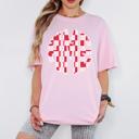  Custom Monogram Comfort Colors T-Shirt, Personalized Initial Tee, Heart or Bow Pattern, Gift for Her, Spring Pastel Colors