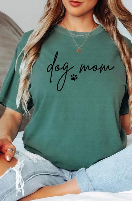 Dog Mom Comfort Colors Graphic Tee, Cute Dog Lover Shirt, Pet Mom T-Shirt, Casual Everyday Tee for Furmoms, Dog Mama Gift for Women