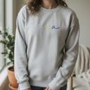  Custom Embroidered State Sweatshirt, Personalized Rainbow Script Crewneck, City Team Name Sweater, Home State Pride Gift