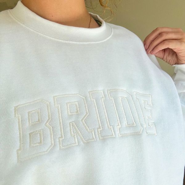 Embroidered Crewneck Sweatshirt Oversized Statement Sweatshirt Anniversary Wedding Birthday Honeymoon Gift Wifey Shirt Jane
