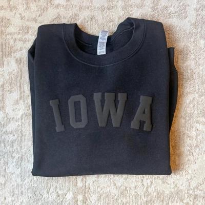 Custom Embossed Sweatshirt, City State or Area Code Name Sweatshirt, Custom School Sweatshirt Mascot Team Name Monotone Sweater