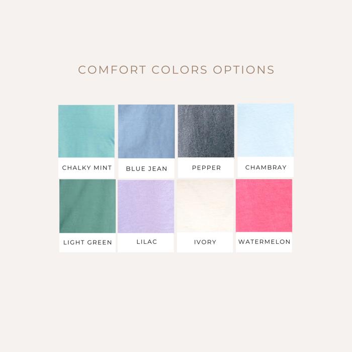 Black Floral Tee, Comfort Colors Crewneck T-Shirts for Women, Graphic Tee Cotton Tee