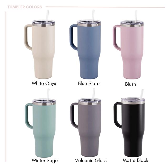 Senior Est. 2026 Tumbler With Handle & Straw, 40 oz Stainless Steel Insulated Travel Cup, Graduation Gift for Seniors, Class of 2026 Cup