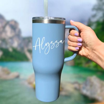 Personalized 40oz Tumbler with Handle & Straw Water Bottle Tumbler, Custom Large Cup Travel Mug, Bridal Party Tumblers 40oz Mug Gift MAARS