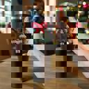  Christmas Tree Yarn Matte Black Tumbler 40 oz Style Mug with Handle, Knitted Style Christmas Cup, Crochet & Knitter Gift Idea, Festive Travel Mug