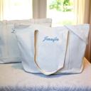  Embroidered Monogram Tote Bag Personalized Canvas Tote, Bridesmaid Gift, Custom Sailboat Tote Teacher Bag, Bachelorette Party Beach Bag