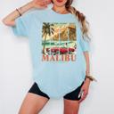  Postcard Paradise Vintage Travel Comfort Colors Tee, Destination Shirts for Women, Scenic Retro-Inspired Destination T-Shirts, Yellowstone, Miami, Malibu, Montana & Charleston