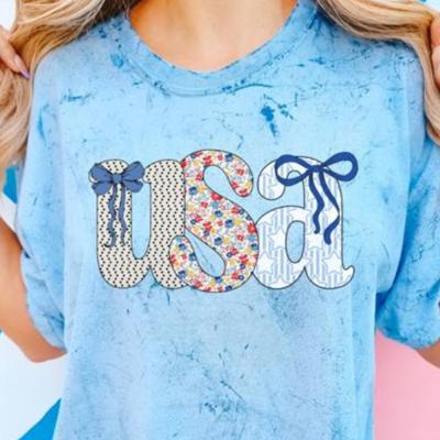 Cute Patriotic USA Shirts for Women – Tie Dye & Comfort Colors Tees with Leopard, Rainbow, Bows & Popsicle Designs