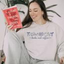  Books and Coffee Sweatshirt, Cozy Reading Crewneck, Bookworm Gift, Cute Fall Coffee Lover Pullover Sweater
