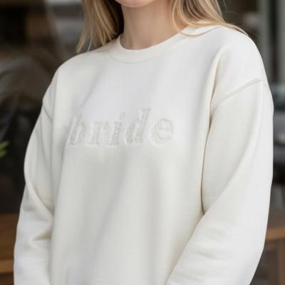 Embroidered Floral Bride Sweatshirt Crewneck with Bow, Bridal Shower Gifts, Engagement Gift, Honeymoon Sweater