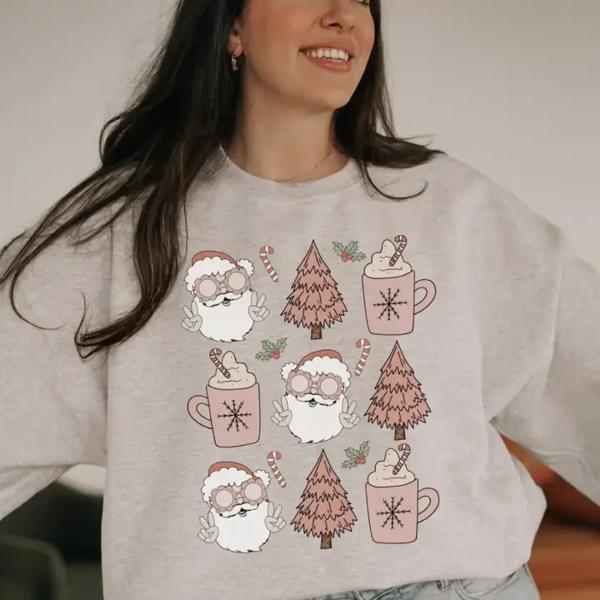 Pink Santa Christmas Sweatshirt