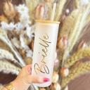  Glass Personalized Skinny Tumbler Bridesmaid Proposal, Future Mrs, Frosted Glass Tumbler, Bamboo Lid Coffee Cup, Coffee Cup With Name