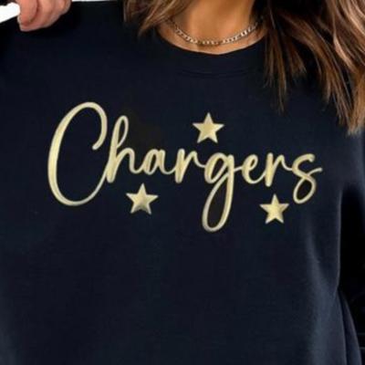 Custom Puff Print Team Name Sweatshirt, Gold Star Embossed Mascot Sweatshirt, Custom School Mascot Sweatshirt, Gift Idea Metallic Puff Print