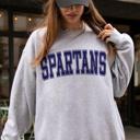  Custom Collegiate Letter Sweatshirt – Personalized Varsity Initial Crewneck for Women, Cute Preppy College Gift