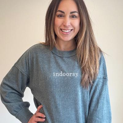 Custom Corded Crew Embroidered Sweater, Embroidered Ribbed Knit Crewneck, Personalized Crew, Thin Sweatshirt, Oversized Pullover Long Sleeve