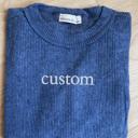  Custom Corded Crew Embroidered Sweater, Embroidered Ribbed Knit Crewneck, Personalized Crew, Thin Sweatshirt, Oversized Pullover Long Sleeve