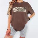  Custom Camo College Letter Tee, Personalized Comfort Colors Shirt for Women, Campus Style Oversized Tee with Custom Text, Neutral Camouflage Graphic T-Shirt