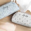  Personalized Large Floral Cosmetic Pouch Toiletry Bag, Custom Makeup Bag Flowers, Gifts for Her, Pouch for Traveling