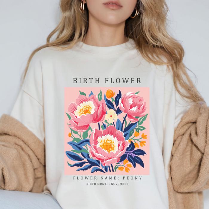 Birth Flower Comfort Colors Tee