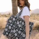  Embroidered Cotton Quilted Bag, Block Print Tote Bag for Women, Boho Travel Bag, Handmade Shoulder Purse, Large Floral Weekender, Bridesmaid