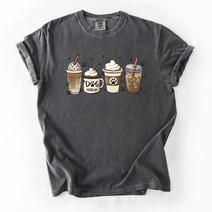 Dog Mom Latte Comfort Colors Tee, Cute Dog Lover Graphic Shirt, Pet Mom T-Shirt | Neutral Comfort Colors, Dog Mama Gift for Women