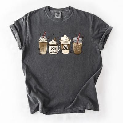 Dog Mom Latte Comfort Colors Tee, Cute Dog Lover Graphic Shirt, Pet Mom T-Shirt | Neutral Comfort Colors, Dog Mama Gift for Women