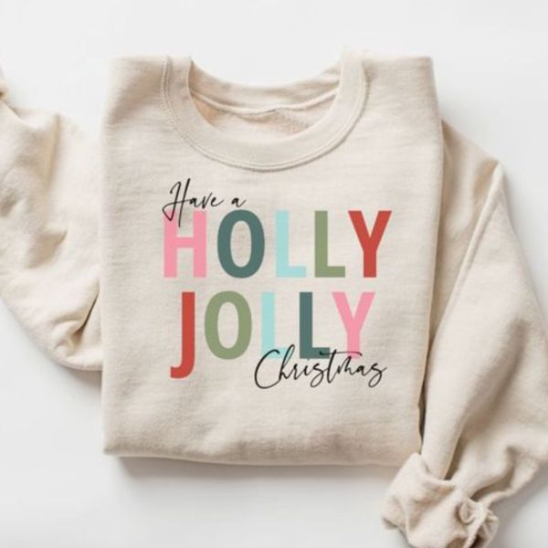 Holly Jolly Christmas Sweatshirt, Vintage Christmas Shirts for Women, Christmas Matching Sweatshirt, Family Shirt, Christmas Sweater