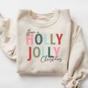  Holly Jolly Christmas Sweatshirt, Vintage Christmas Shirts for Women, Christmas Matching Sweatshirt, Family Shirt, Christmas Sweater