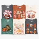  Fall Graphic Tees, Cute Autumn T-Shirts Pumpkin Shirt, Football Tee, Cozy Fall Vibes Top, ’Tis the Season Shirt