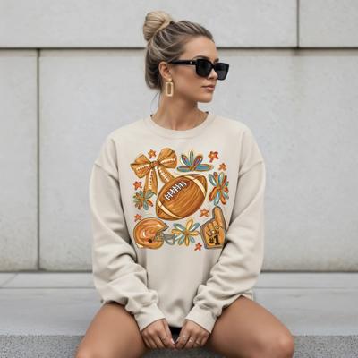 Fall Football Sweatshirt, Game Day Crewneck, Cute Autumn Football Sweater, Retro Football Season Pullover