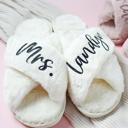  Personalized Bridal Slipper Bridesmaid Gifts Bridal Shower Bachelorette Hen Fluffy Slippers Gifts for Mom Birthdays Bride Gift Bride Slipper