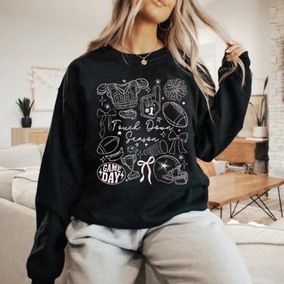 Touchdown Season Sweatshirt, Game Day Crewneck, Football Lover Sweater, Cute Fall Sports Pullover for Her