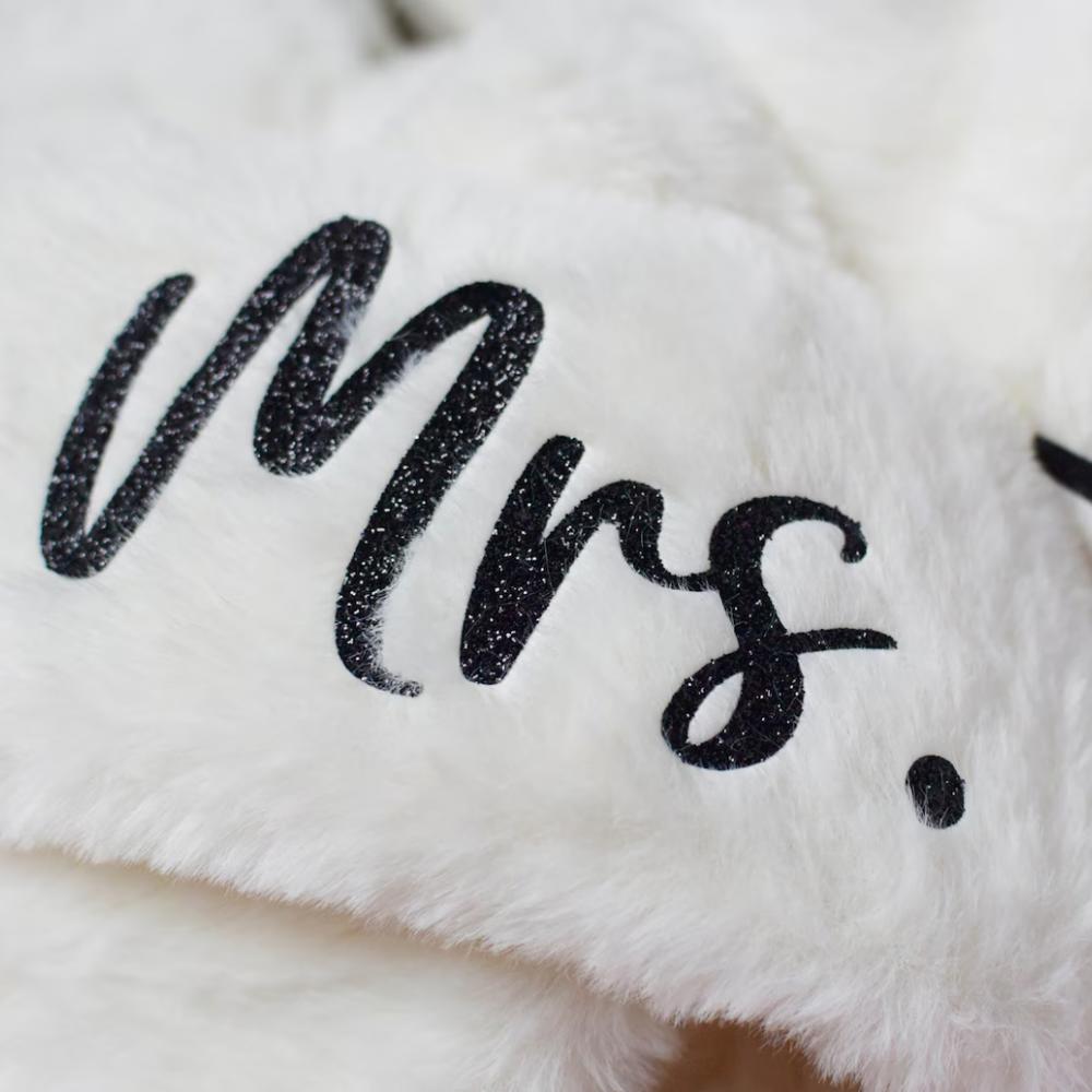 Personalized Bridal Slipper Bridesmaid Gifts Bridal Shower Bachelorette Hen Fluffy Slippers Gifts for Mom Birthdays Bride Gift Bride Slipper