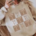  Bow & Espresso Martini Checkered Sweatshirt – Trendy Graphic Sweatshirt for Women, Cozy Espresso Martini Lover Gift