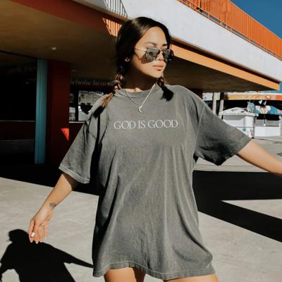 Embroidered God Is Good Minimal Christian Comfort Colors Tee, Neutral Comfort Colors Faith Shirt, Inspirational Religious Apparel