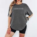  Embroidered God Is Good Minimal Christian Comfort Colors Tee, Neutral Comfort Colors Faith Shirt, Inspirational Religious Apparel